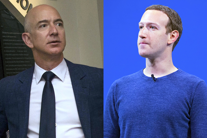 Jeff Bezos, un mare castigator, și Mark Zuckerberg, un mare perdant