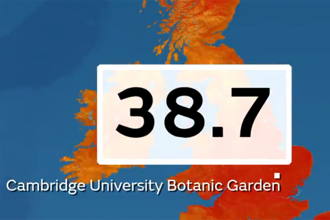 Cea mai mare temperatură s-a înregistrat la Cambridge