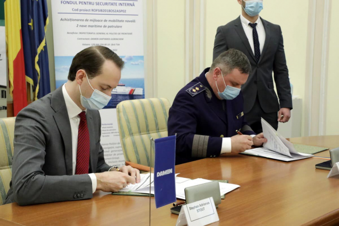 A fost semnat contractul de construire a unor nave de patrulare pentru Poliția de Frontieră