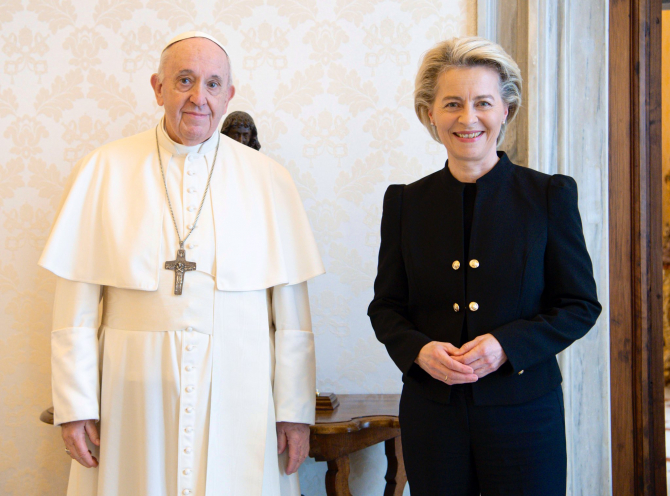 Papa Francisc și Ursula Von der Leyen