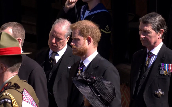 Harry la funeraliile bunicului său prințul Philip