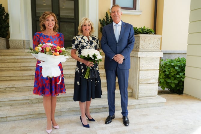Jill Biden a fost primită la Palatul Cotroceni de Carmen și Klaus Iohannis