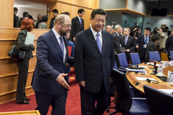 Martin Schulz și Xi Jinping