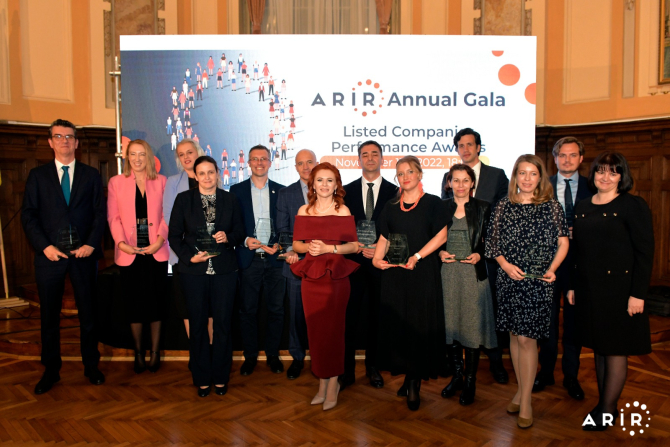 GALA ARIR 2022: 13 companii listate la bursă premiate pentru excelență în Relația cu Investitorii