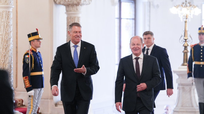 Klaus Iohannis și Olaf Scholz / Foto: presidency.ro